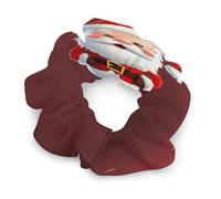 Cute Santa Claus Scrunchies for Women Neutral No Damage Hair Ties Soft Ponytail Holder Gentle Elastic Hair Bands Gentle On Hair Scrunchies for All Hair Types Fashion Hair Bands