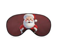 Cute Santa Claus Sleep Mask for Women Men Side Sleeper Eye Cover with Adjustable Strap Soft Breathable Blackout Mask Slip-Free Deep Sleeping Travel Essentials