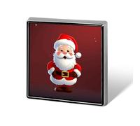 Cute Santa Claus Square Lapel Pin for Men Women Personalized Lapel Badge Metal Brooch Printed Aluminum Alloy Memorial Pins for Backpack Clothing Decoration Business