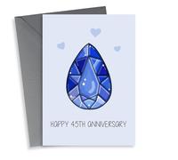 Cute Sapphire Anniversary Card - 45 Years - Happy 45th Anniversary