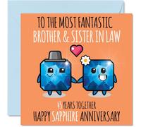 Cute Sapphire Anniversary Card for Brother & Sister In Law - 45 Years Together - Happy 45th Wedding Anniversary Cards for Sister In Law Brother, 145mm Greeting Cards Anniversaries