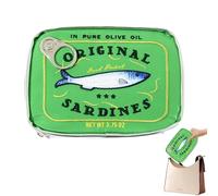 Cute Sardine Can Shaped Makeup Bag - Large Capacity Creative Cat & Fish Design Cosmetic Pouch | PU Leather with Detailed Embroidery | Perfect for Organizing Lipstick, Makeup & Toiletries