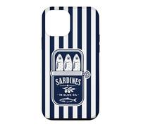Cute Sardines Navy White Stripes Summer Vintage Aesthetic Case for iPhone 12 mini