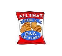 Cute Sassy Enamel Pin, All That A Bag Of Chips 90s Nostalgia Brooch Pin, Gift For Sarcastic 90s Kid Snack Lover, Y2K Vibes Lapel Badge, Junk Food Brooches, Vintage Decoration Jewelry For Teen Women