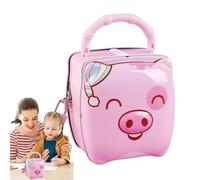 Cute Savings Box - Money Bank with Blockade and Key | Piggy Bicgy for Children Cartoon Metal Container with Handle Room Decoration Idea Educational Gift