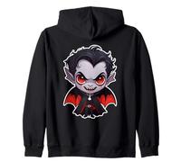Cute Scary Little Vampire for Halloween & Spooky Season Zip Hoodie