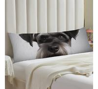 Cute Schnauzer Body Pillow Case 20x54 Throw Pillow Cover with Hidden Zipper Breathable & Cozy Full Long Pillowcase Protector Spring Easter Cover for Sleeping Bedroom Couch Sofa Decor