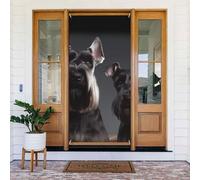 Cute Schnauzer Dog Door Cover Decorations, Welcome Door Banner Backdrop Seasonal Spring Summer Porch Banner Sign Photo Background for Indoor Outdoor Party Decor 72.8 x 35.4 Inch