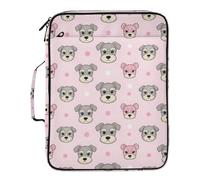 Cute Schnauzer Dog Face Cartoon Pocket Accordion File Organizer 7 Pockets A4 Letter Size with Zipper Closure for Office Supplies Expandable Hanging File Folders carpeta de