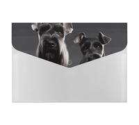 Cute Schnauzer Dog File Organizer for Office,6 Pockets Expanding File Folder, Portable Accordion Folders for Desktop, Waterproof Paper Bill Receipt Organizer for Business