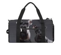 Cute Schnauzer Dog Gym Bag Travel Duffel Bags for Men Women Large Weekender Bags Carry On Overnight Duffle Bag with Shoe Compartment for Workout, style, One Size