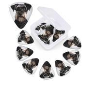 Cute schnauzer Guitar Picks 12 Pack Plectrums with Organizer Box, 3 Different Thickness Includes Thin Medium Heavy Picks