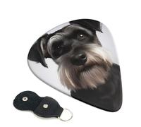 Cute Schnauzer Guitar Picks 6-Pack - Pick Set (0.46mm / 0.71mm / 0.96mm) Suitable For Guitar And Ukulele Playing