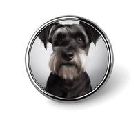 Cute Schnauzer Lapel Pin Brooches Round Fashion Brooch Pin Cute Button Badges Alloy Button Pins Enamel Pins Metal Pinback for Hat Shirt Clothing Bags