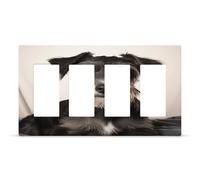 Cute Schnauzer Outlet Cover,4-Gang Wall Plate Hidden Screw Face Plate,Thermoplastic Faceplate Cover Decorator Receptacle Outlet Light Switch Cover Size 8.3"x 4.7"for House