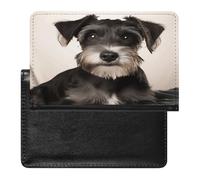 Cute Schnauzer Passport Holder PU Leather Passport Wallet Cute Passport Cover Case Portable Credit Card Organizer Beautiful Travel Document Organizer for Women Men