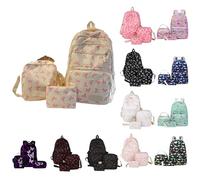 Cute School Bag,Toddler Backpack And Lunch Bag Set Mesh Back Preppy School Multiple Zippers Cute Backpack For Girls Travel Toddler Nursery Top Buckle Girls Adjustable Straps Pink