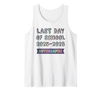 Cute School Last Day 2026 Bye Batch Autographs Kids Sign My Tank Top