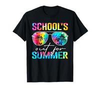Cute School's Out for Summer Tie Dye Sunglasses Hello Summer T-Shirt