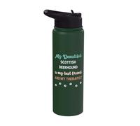 Cute Scottish Deerhound Dog Dad Mum Friend and Therapist Stainless Steel Insulated Water Bottle