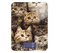 Cute Scottish Fold Cats Brown LCD Display Portable Food Scale Digital 11lb/0.18oz, 5kg/5g gram Scales with 4 Unit for Soap Making Roasting Dieting (Batteries not Included)