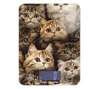 Cute Scottish Fold Cats Brown Portable Food Scale Digital 11lb/0.18oz, 5kg/5g Scale in Grams and oz with 4 Unit for Meal Prep Weight Loss Baking (Batteries not Included)