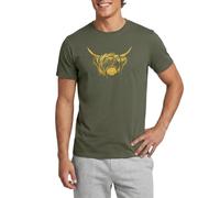 Cute Scottish Highland Cow Golden Illustration Men's T-Shirt
