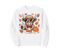 Cute Scottish Highland Cow Thanksgiving Pumpkin Fall Vibes Sweatshirt