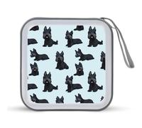 Cute Scottish Terrier Dogs Funny CD Case 40 Capacity DVD Holder Portable Storage Disc Binder Wallet for Car Home Travel