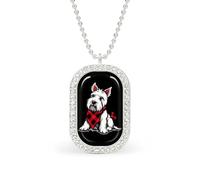 Cute Scottish Terrier Funny Pendant Necklace for Women Personalized Fashion Jewelry Diamond Necklaces for Wedding Birthday Gold Silver