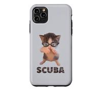 Cute Scuba Cat Swim Goggles Dancing Kitten Humor Case for iPhone 11 Pro Max