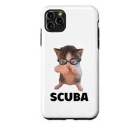 Cute Scuba Cat Swim Goggles Dancing Kitten Humor Case for iPhone 11 Pro Max