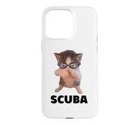 Cute Scuba Cat Swim Goggles Dancing Kitten Humor Case for iPhone 15 Pro Max