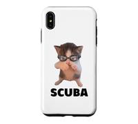 Cute Scuba Cat Swim Goggles Dancing Kitten Humor Case for iPhone XS Max