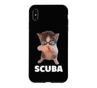 Cute Scuba Cat Swim Goggles Dancing Kitten Humor Case for iPhone XS Max