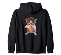 Cute Scuba Cat Swim Goggles Dancing Kitten Humor Zip Hoodie