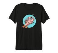 Cute Scuba Diving Pig Funny Snorkeling Piglet Premium T-Shirt
