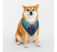 Cute sea Animal Dolphin Dog Bandanas Small Adjustable Dog Scarf Triangle Bibs Double Reversible Kerchief Scarf Washable Daily Handkerchief for Medium Large Dog Puppy Cat Gift