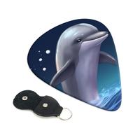 Cute Sea Animal Dolphin Guitar Picks 6-Pack - Pick Set (0.46mm / 0.71mm / 0.96mm) Suitable For Guitar And Ukulele Playing