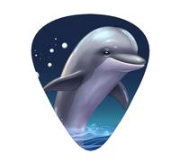 Cute Sea Animal Dolphin Guitar Plectrums, 12 Pcs Lightweight Guitar Plectrums, 0.46mm/0.71mm/0.96mm Thickness For Acoustic Guitar Acoustic Electric Guitar Ukulele Bass