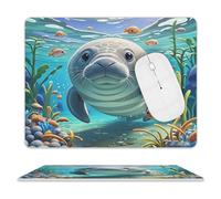 Cute Sea Animal Manatee Mouse Pad Mouse Mat 10 X 8 Inch