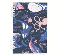 Cute Sea Animals Notebook, Blue Whale A5 Notebooks, Lined Paper Teacher Notebook 120Pages/60Sheets, Work Books for Note Taking, Workbooks for Writing, Journaling Supplies Women Man