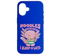 Cute Sea Creature Ramen Noodles Slurp-A-Lotl Pun Case for iPhone 16