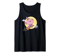 Cute Sea Creature Witch Flying Moon Halloween Kawaii Tank Top