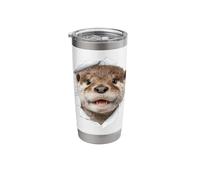 Cute Sea Otter Face Hole in The Wall Wildlife Lover Stainless Steel Insulated Tumbler