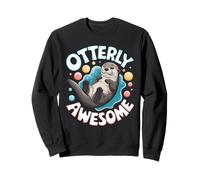 Cute Sea Otter Illustration with Pun Sweatshirt