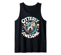 Cute Sea Otter Illustration with Pun Tank Top