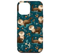 Cute Sea Otter Pattern Animal Teal Nature Cottagecore Case for iPhone 12 Pro Max