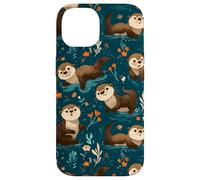 Cute Sea Otter Pattern Animal Teal Nature Cottagecore Case for iPhone 14