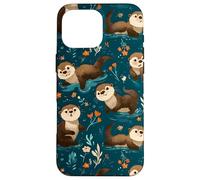 Cute Sea Otter Pattern Animal Teal Nature Cottagecore Case for iPhone 16 Pro Max